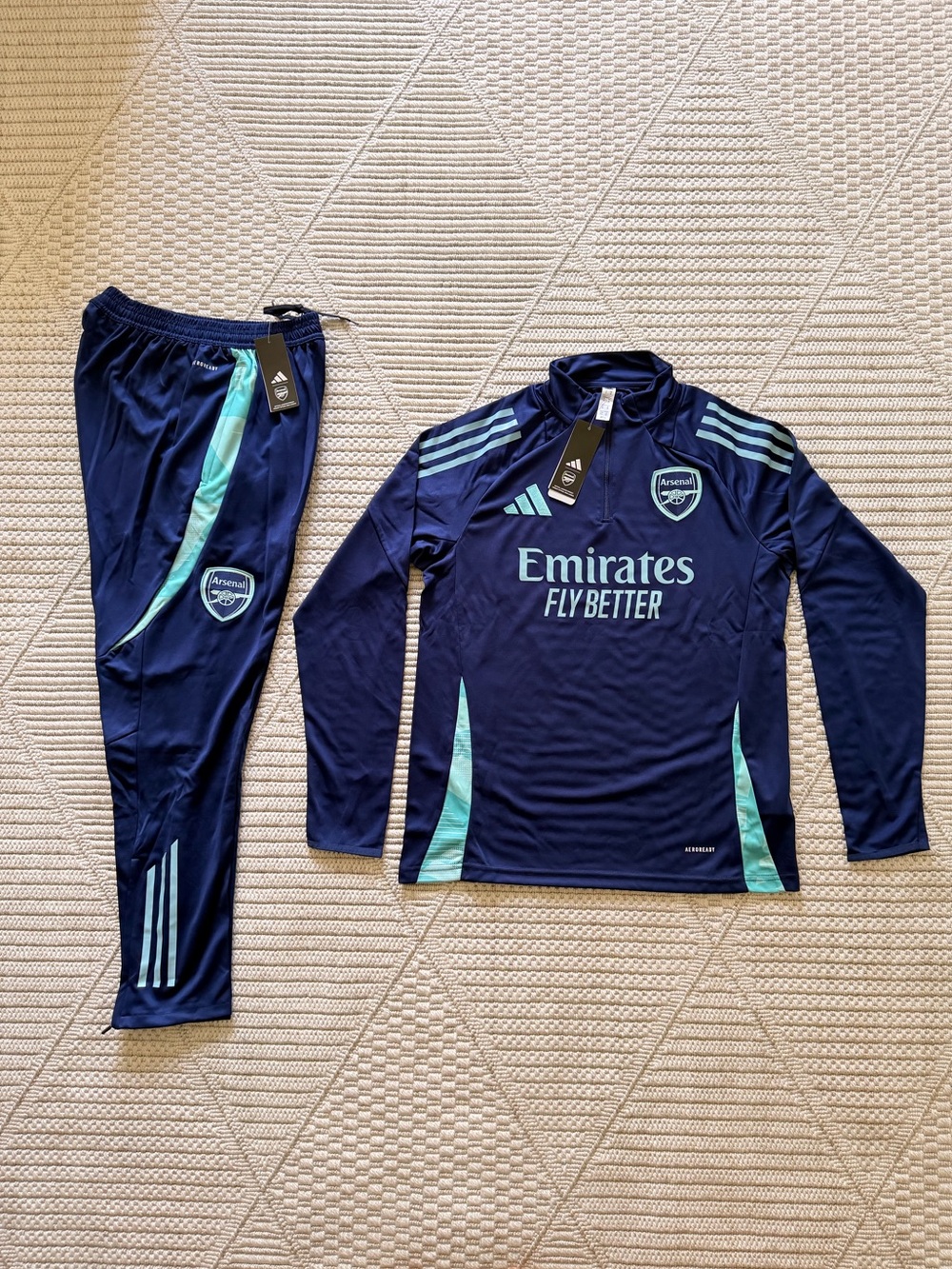 adidas Arsenal Navy and Teal Training Top & Pants Set